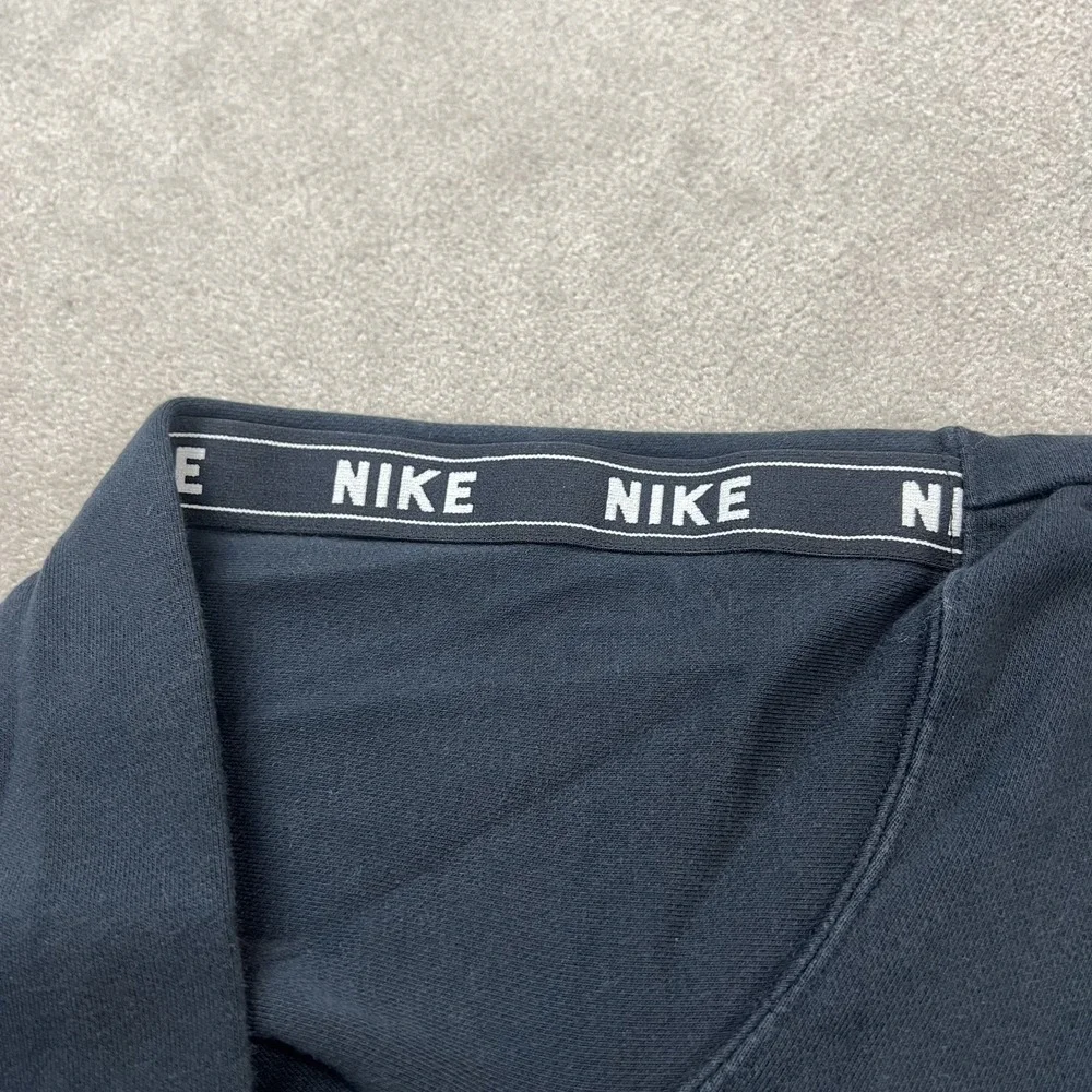 Nike Sweatshirt Small Mens Black Logo Tape Sleeve Crewneck Pullover Swoosh